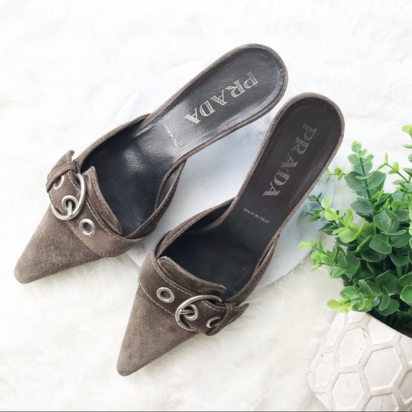 prada silver mules